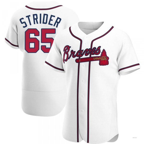 Atlanta Braves #65 Spencer Strider White Home Jersey Stitches Baseball Jerseys