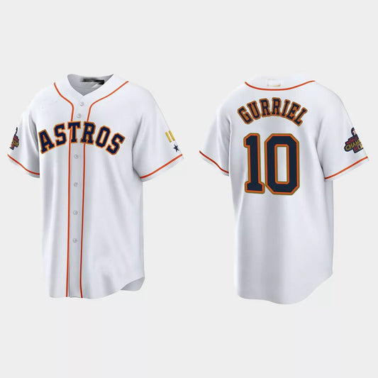 #10 Yuli Gurriel Houston Astros 2023 Gold Program Jersey ¨C White Stitches Baseball Jerseys