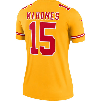 Kansas CityChiefs #15 Patrick Mahomes Gold Inverted Legend Jersey Stitched American Football Jerseys