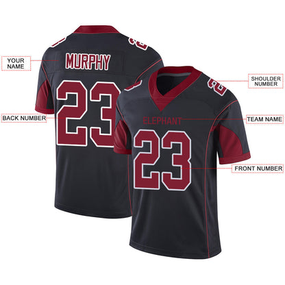 Custom Arizona Cardinal Men's American Color Rush Black Stitched Football Jerseys