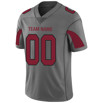 Custom Arizona Cardinal Men's American Grey Fashion Vapor Limited Stitched Football Jersey