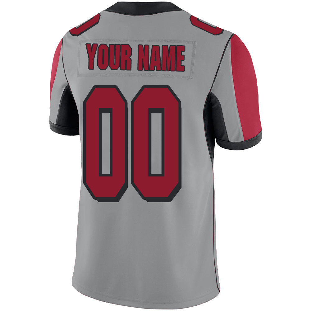 Custom A.Falcon Stitched American Football Jerseys Personalize Birthday Gifts Grey Jersey