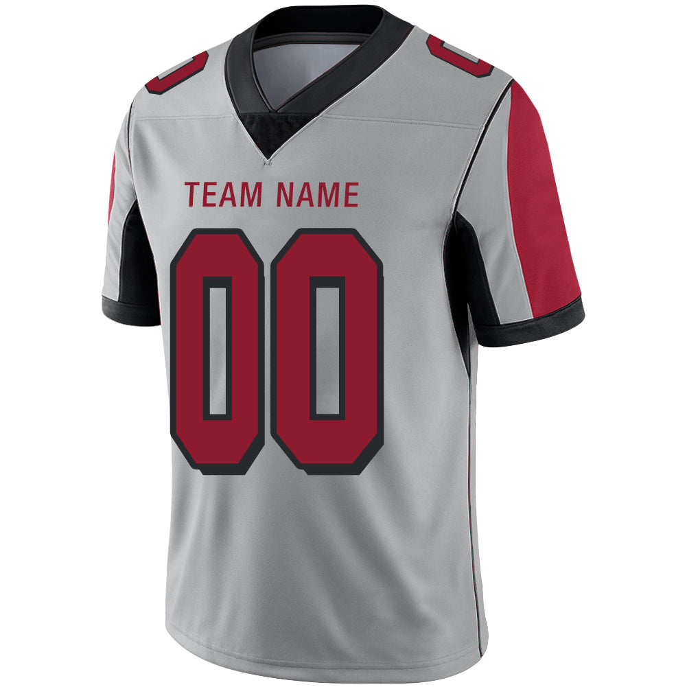 Custom A.Falcon Stitched American Football Jerseys Personalize Birthday Gifts Grey Jersey