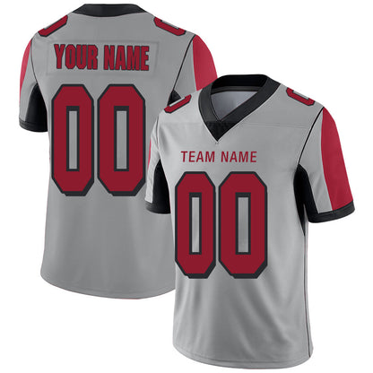 Custom A.Falcon Stitched American Football Jerseys Personalize Birthday Gifts Grey Jersey