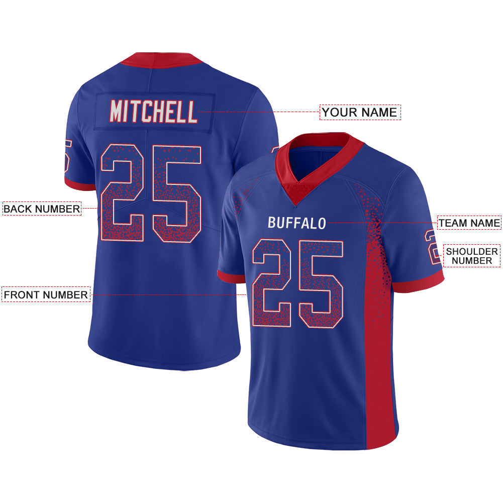 Custom Buffalo  Bills Stitched American Football Jerseys Personalize Birthday Gifts Blue Jersey