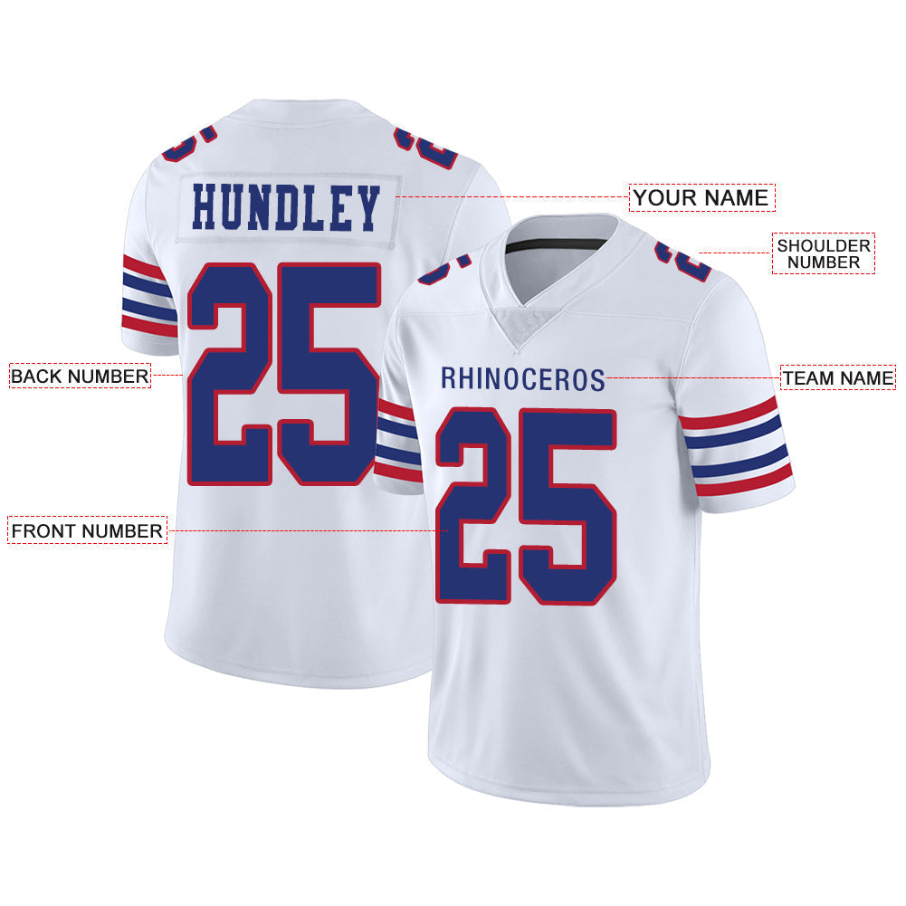 Custom Buffalo  Bills Stitched American Jerseys Personalize Birthday Gifts White Football Jerseys