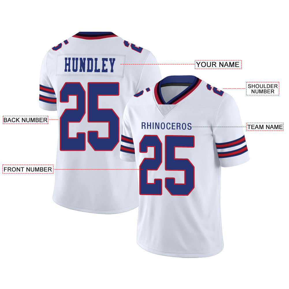 Custom Buffalo  Bills Football Stitched American Jerseys Personalize Birthday Gifts White Jersey