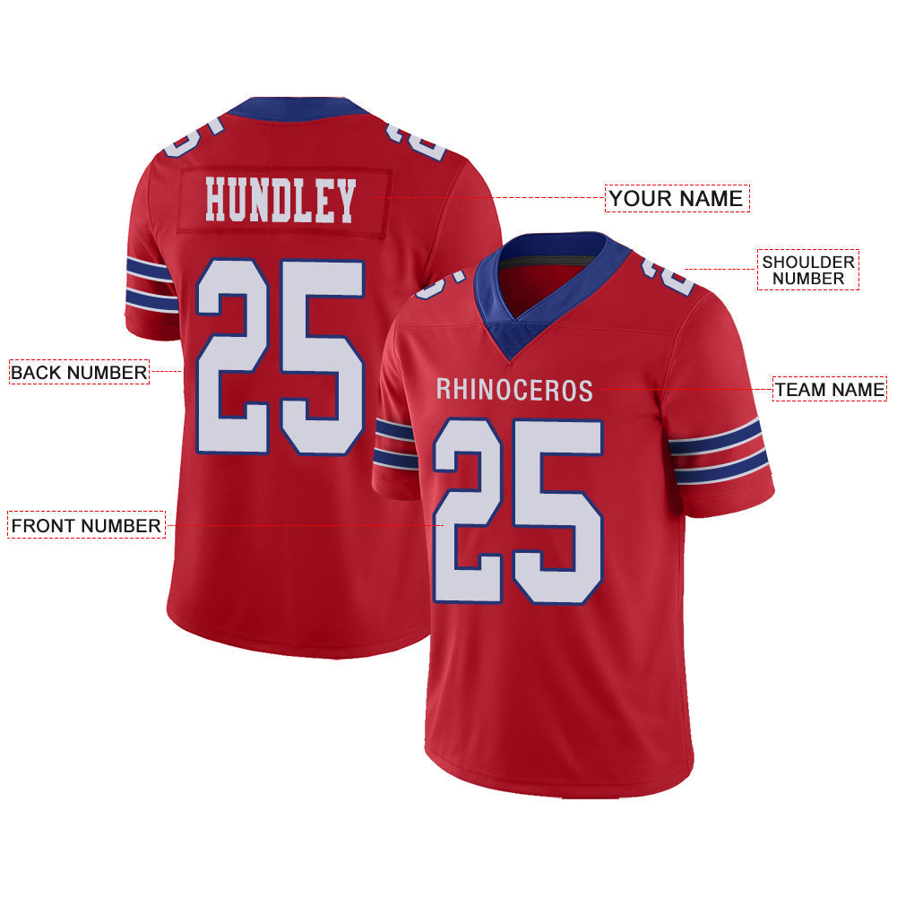 Custom Buffalo  Bills Stitched American Football Jerseys Personalize Birthday Gifts Red Jersey