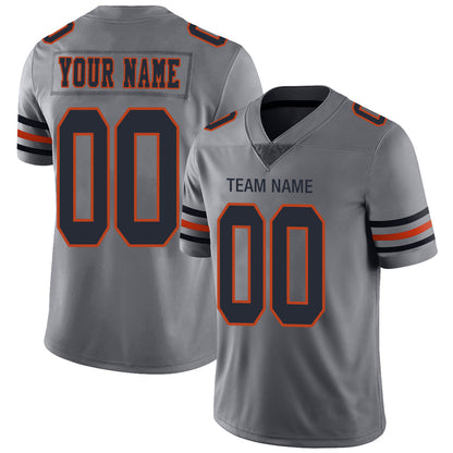 Custom C.Bear Stitched American Football Jerseys Personalize Birthday Gifts Grey Jersey