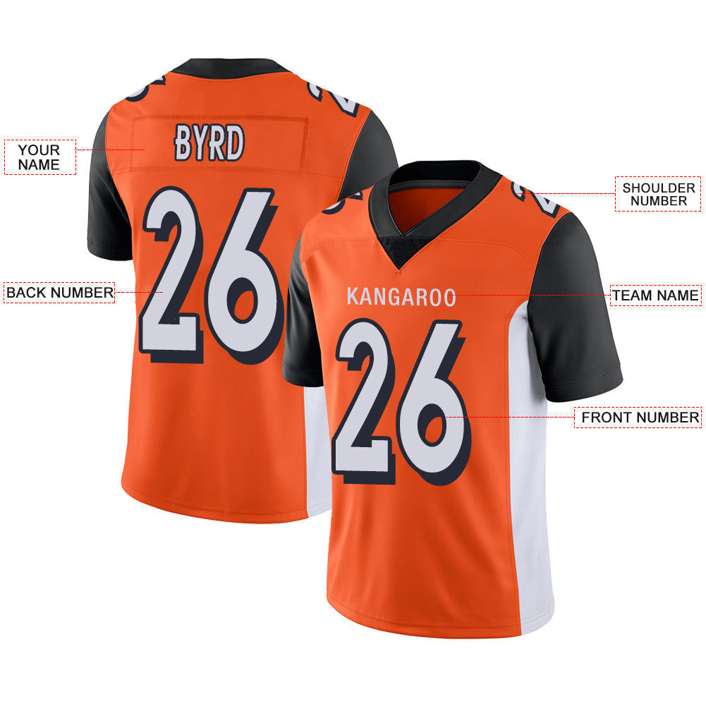 Custom C.Bengal Stitched American Football Jerseys Personalize Birthday Gifts Orange Jersey