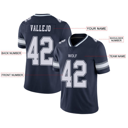 Custom Dallas Cowboys Stitched American Football Jerseys Personalize Birthday Gifts Navy Jersey