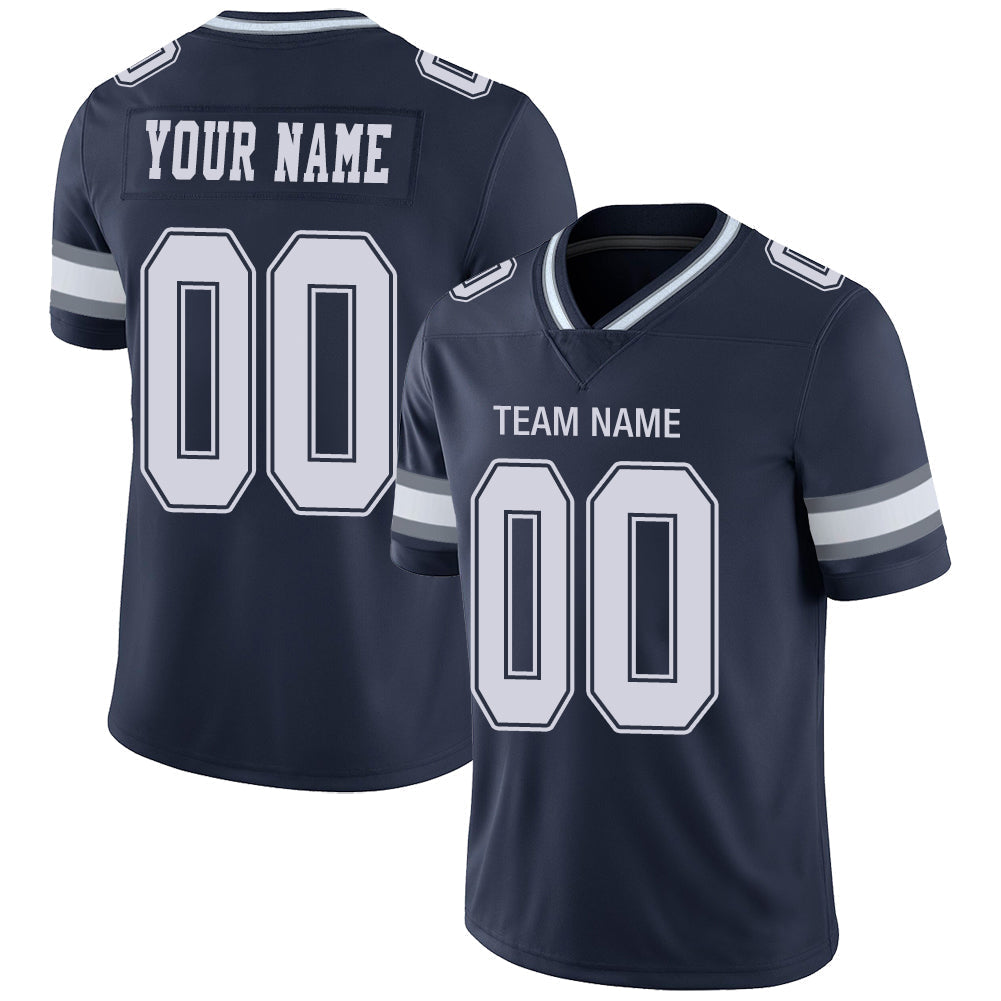 Custom Dallas Cowboys Stitched American Football Jerseys Personalize Birthday Gifts Navy Jersey