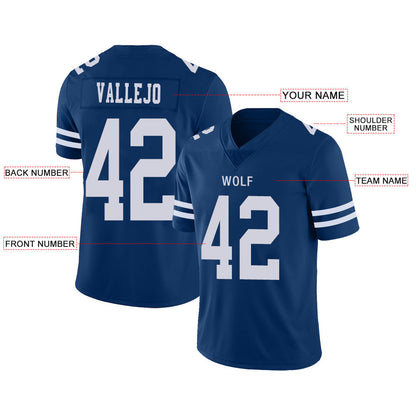 Custom Dallas Cowboys Stitched American Football Jerseys Personalize Birthday Gifts Blue Jersey