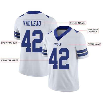 Custom Dallas Cowboys Stitched American Football Jerseys Personalize Birthday Gifts White Jersey