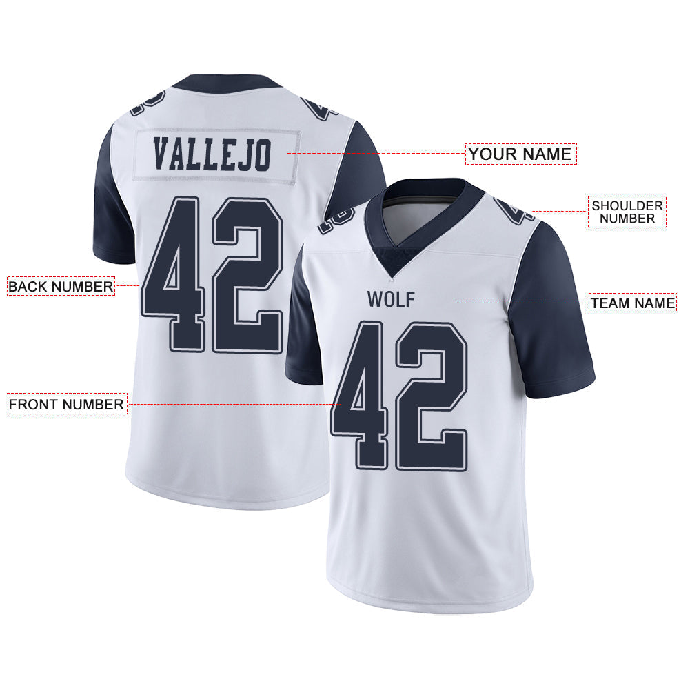 Custom Dallas Cowboys Stitched American Football Jerseys Personalize Birthday Gifts White Jersey