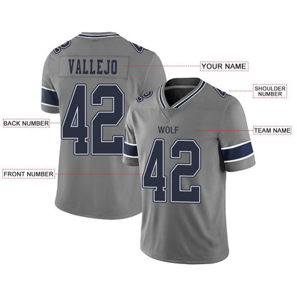 Custom Dallas Cowboys American Men's Youth And Women Stitched Grey Football Jerseys Personalize Birthday Gifts Jerseys