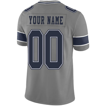 Custom Dallas Cowboys American Men's Youth And Women Stitched Grey Football Jerseys Personalize Birthday Gifts Jerseys