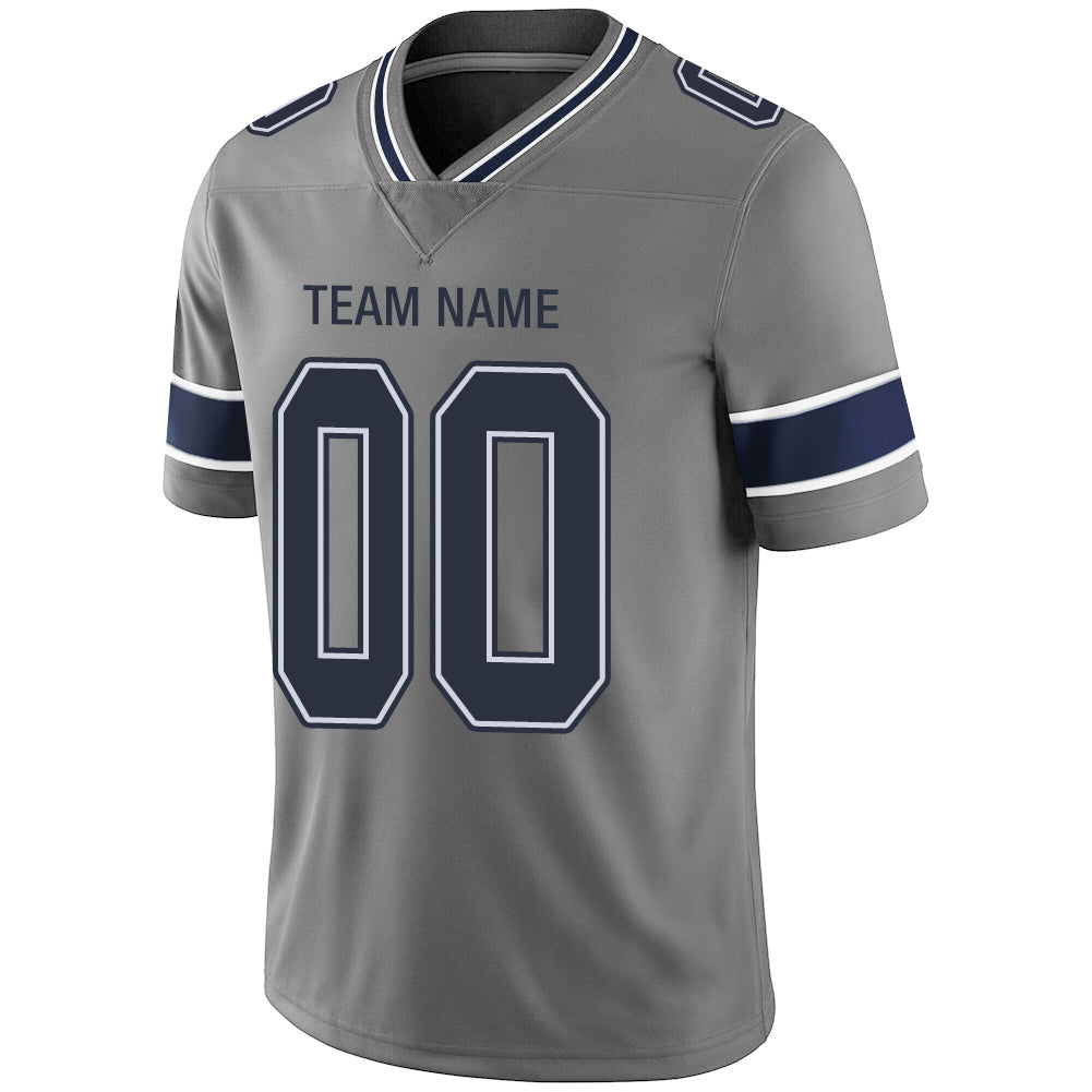 Custom Dallas Cowboys Stitched American Football Jerseys Personalize Birthday Gifts Grey Jersey