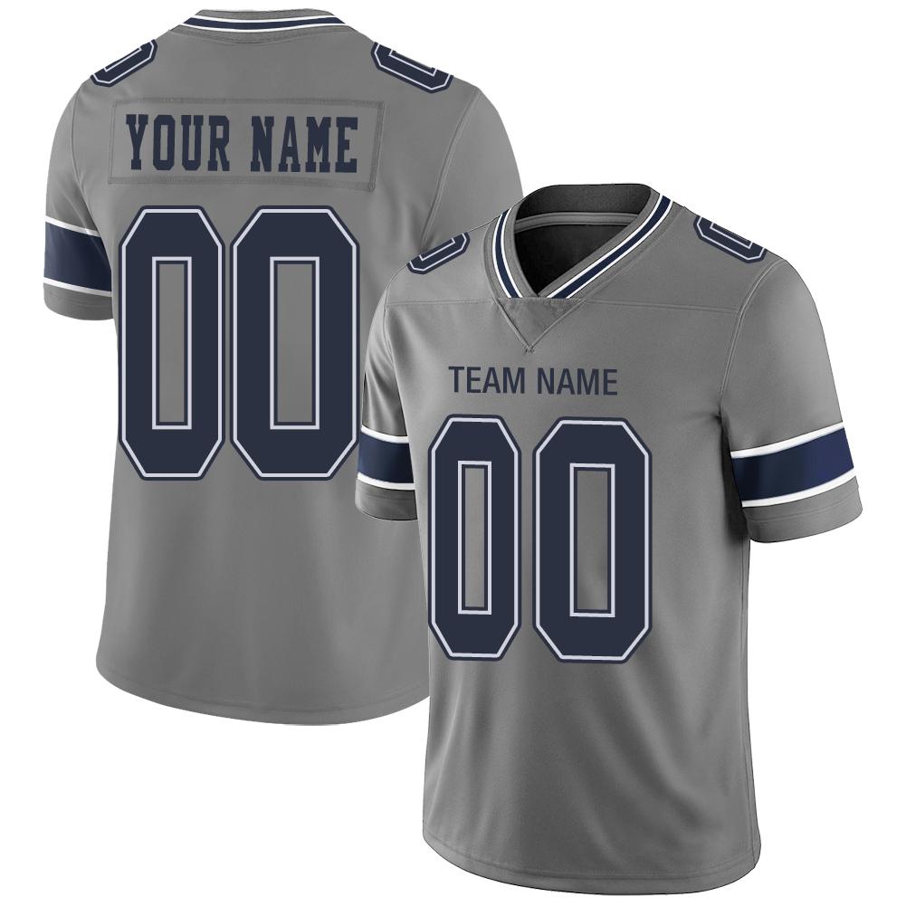 Custom Dallas Cowboys American Men's Youth And Women Stitched Grey Football Jerseys Personalize Birthday Gifts Jerseys