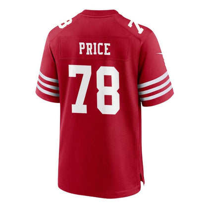 San Francisco 49ers #78 PRICE Red Stitched American Football Jerseys