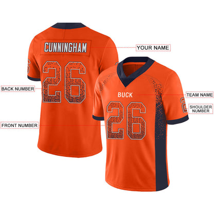 Custom Denver Broncos Stitched American Football Jerseys Personalize Birthday Gifts Orange Jersey