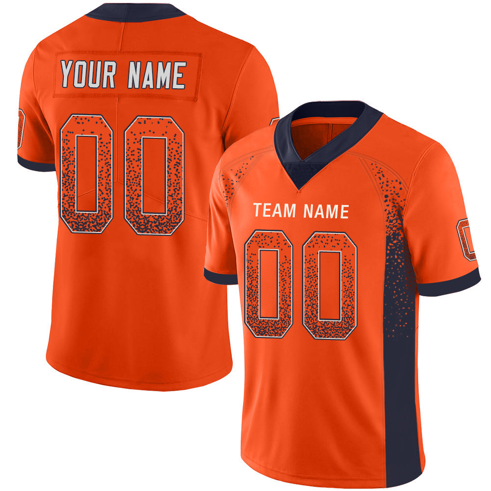 Custom Denver Broncos Stitched American Football Jerseys Personalize Birthday Gifts Orange Jersey