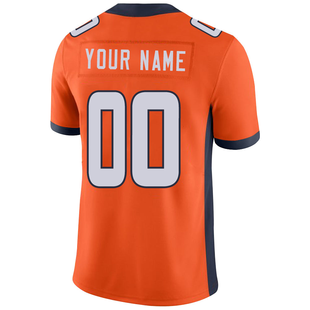 Custom Denver Broncos Stitched American Football Jerseys Personalize Birthday Gifts Orange Jersey