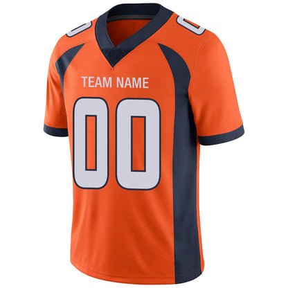 Custom Denver Broncos Stitched American Football Jerseys Personalize Birthday Gifts Orange Jersey