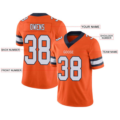 Custom Denver Broncos Stitched American Football Jerseys Personalize Birthday Gifts Orange Jersey