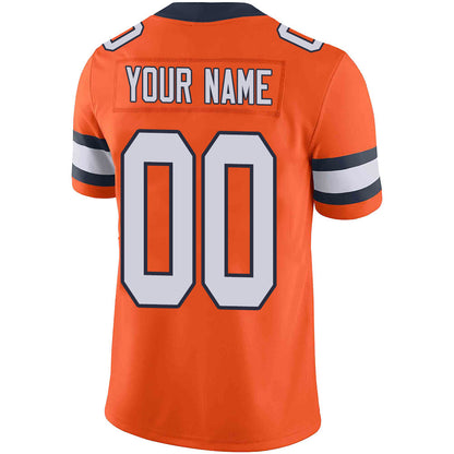 Custom Denver Broncos Stitched American Football Jerseys Personalize Birthday Gifts Orange Jersey