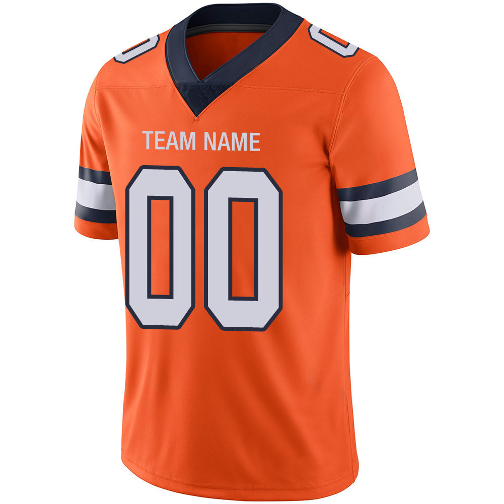 Custom Denver Broncos Stitched American Football Jerseys Personalize Birthday Gifts Orange Jersey