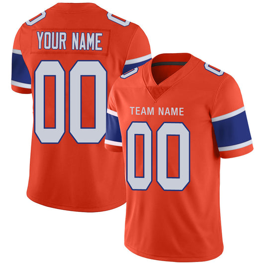 Custom Denver Broncos Stitched American Football Jerseys Orange Personalize Birthday Gifts  Jersey