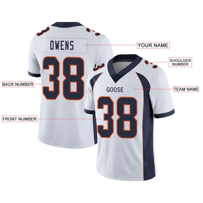 Custom Denver Broncos Stitched American Jerseys Personalize Birthday Gifts White Football Jersey