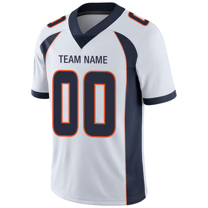 Custom Denver Broncos Stitched American Jerseys Personalize Birthday Gifts White Football Jersey