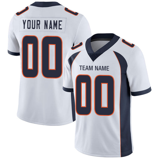 Custom Denver Broncos Stitched American Jerseys Personalize Birthday Gifts White Football Jersey