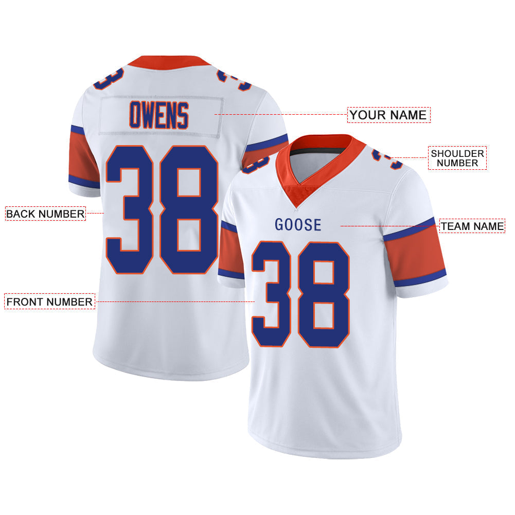 Custom Denver Broncos Stitched American Football Jerseys Personalize Birthday Gifts White Jersey