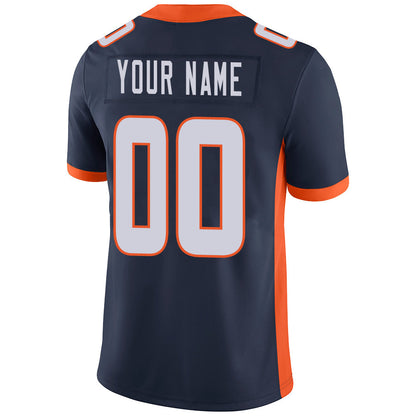 Custom Denver Broncos Stitched American Football Jerseys Personalize Birthday Gifts Navy Jersey