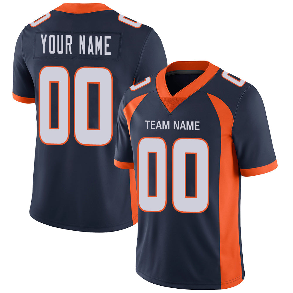 Custom Denver Broncos Stitched American Football Jerseys Personalize Birthday Gifts Navy Jersey