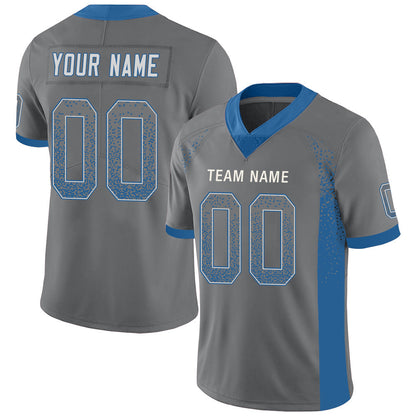 Custom Detroit Lions Stitched American Football Jerseys Personalize Birthday Gifts Grey Jersey