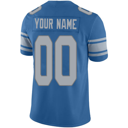 Custom Detroit Lions Stitched American Football Jerseys Personalize Birthday Gifts Blue Jersey