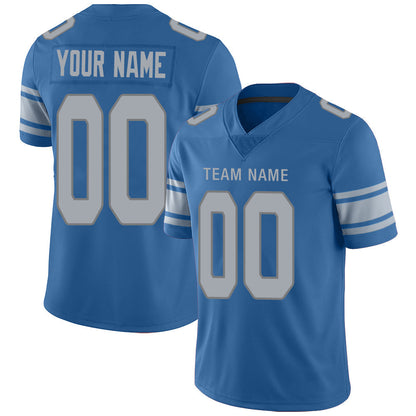 Custom Detroit Lions Stitched American Football Jerseys Personalize Birthday Gifts Blue Jersey