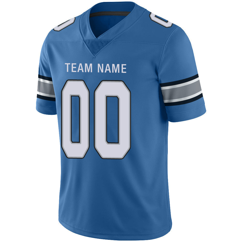 Custom Detroit Lions  Stitched American Jerseys Personalize Birthday Gifts Blue Football Jersey