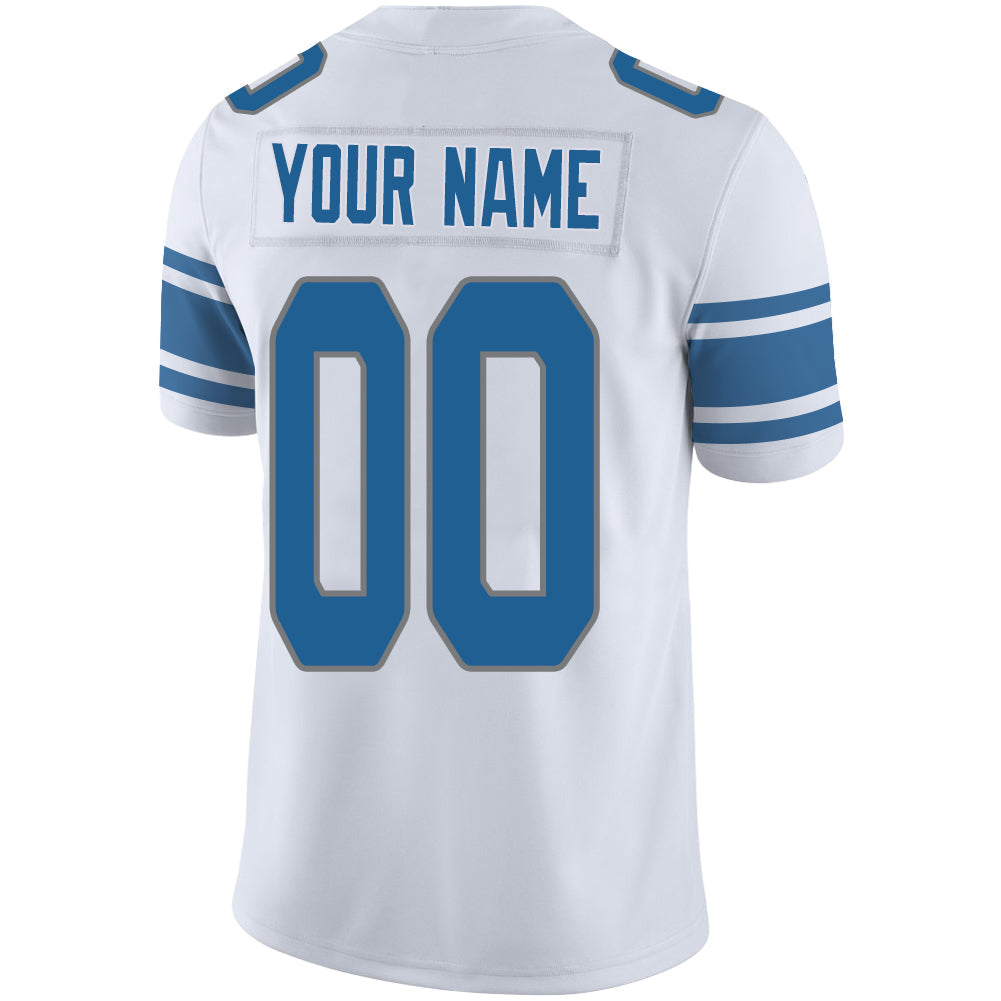 Custom Detroit Lions Stitched American Football Jerseys Personalize Birthday Gifts White Jersey