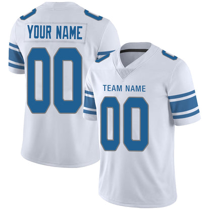 Custom Detroit Lions Stitched American Football Jerseys Personalize Birthday Gifts White Jersey