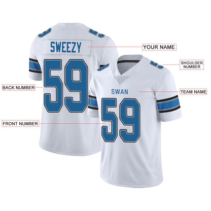 Custom Detroit Lions Stitched American Football Jerseys Personalize Birthday Gifts White Jersey