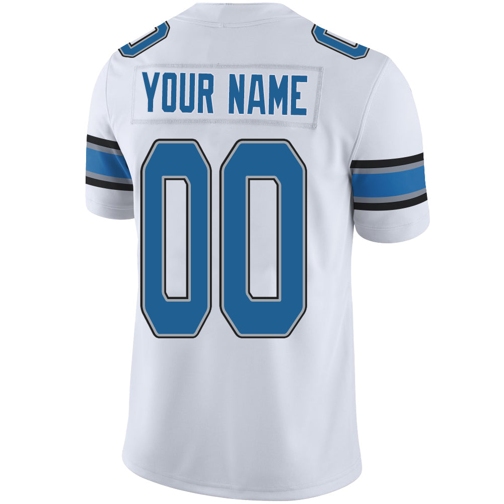 Custom Detroit Lions Stitched American Football Jerseys Personalize Birthday Gifts White Jersey