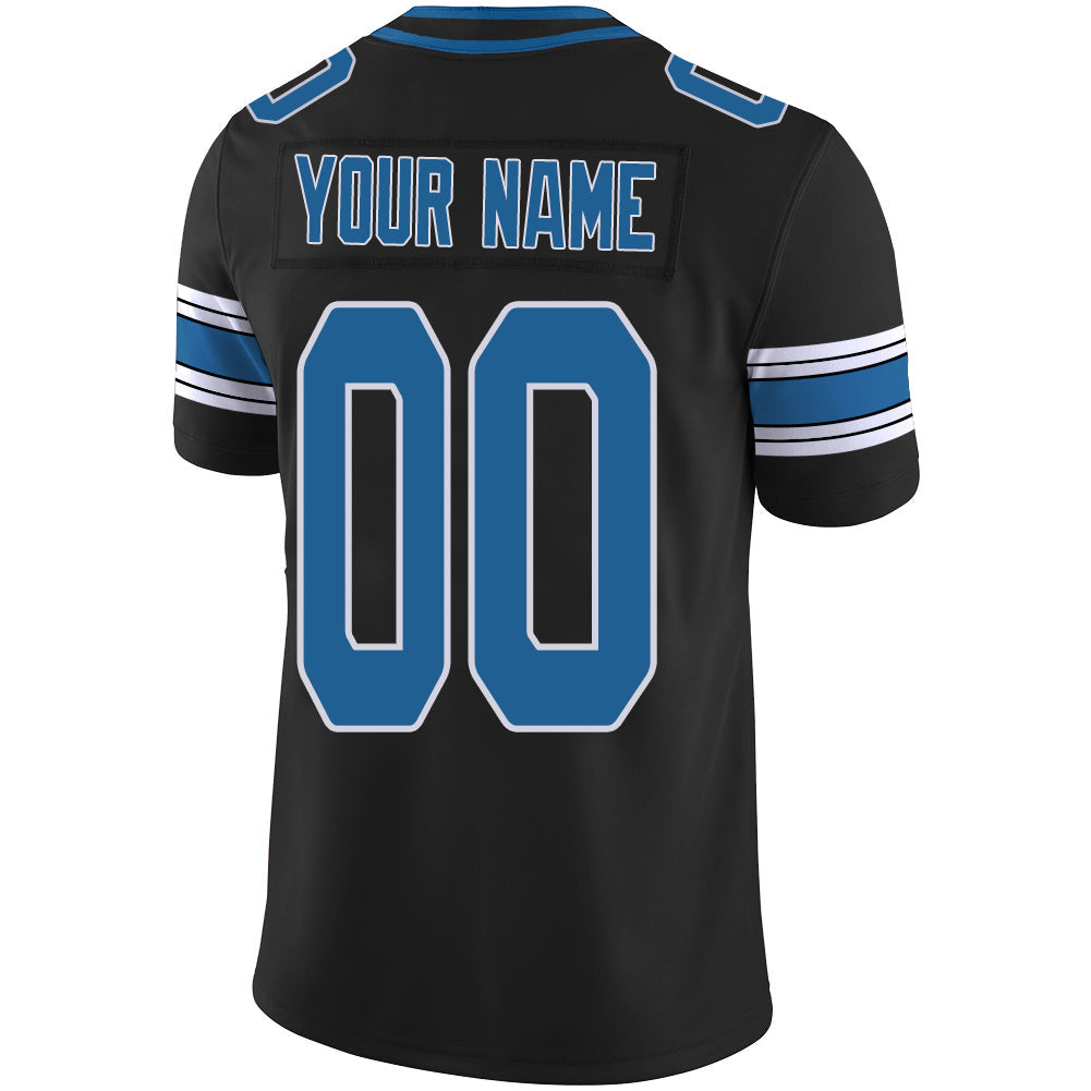 Custom Detroit Lions Stitched American Football Jerseys Personalize Birthday Gifts Black Jersey