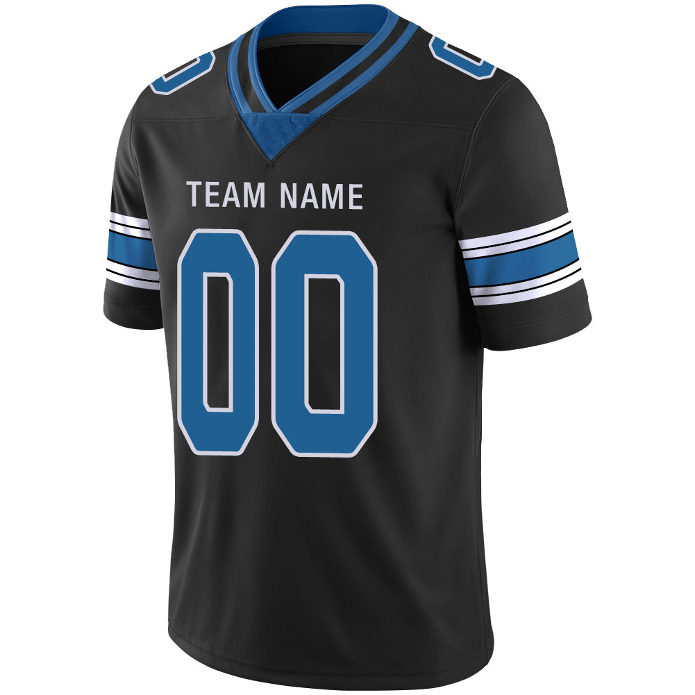 Custom Detroit Lions Stitched American Football Jerseys Personalize Birthday Gifts Black Jersey