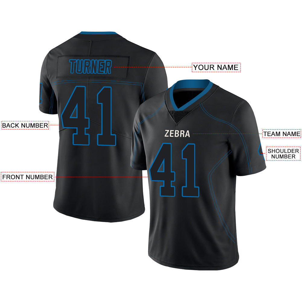 Custom Detroit Lions Stitched American Football Jerseys Personalize Birthday Gifts Black Jersey