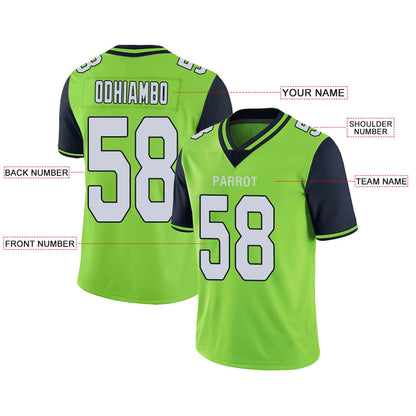 Custom S.Seahawks Football Jerseys Team Player or Personalized Design Your Own Name for Men's Women's Youth Jerseys Navy